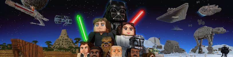 Původní Star Wars trilogie v kostičkované podobě v Minecraftu